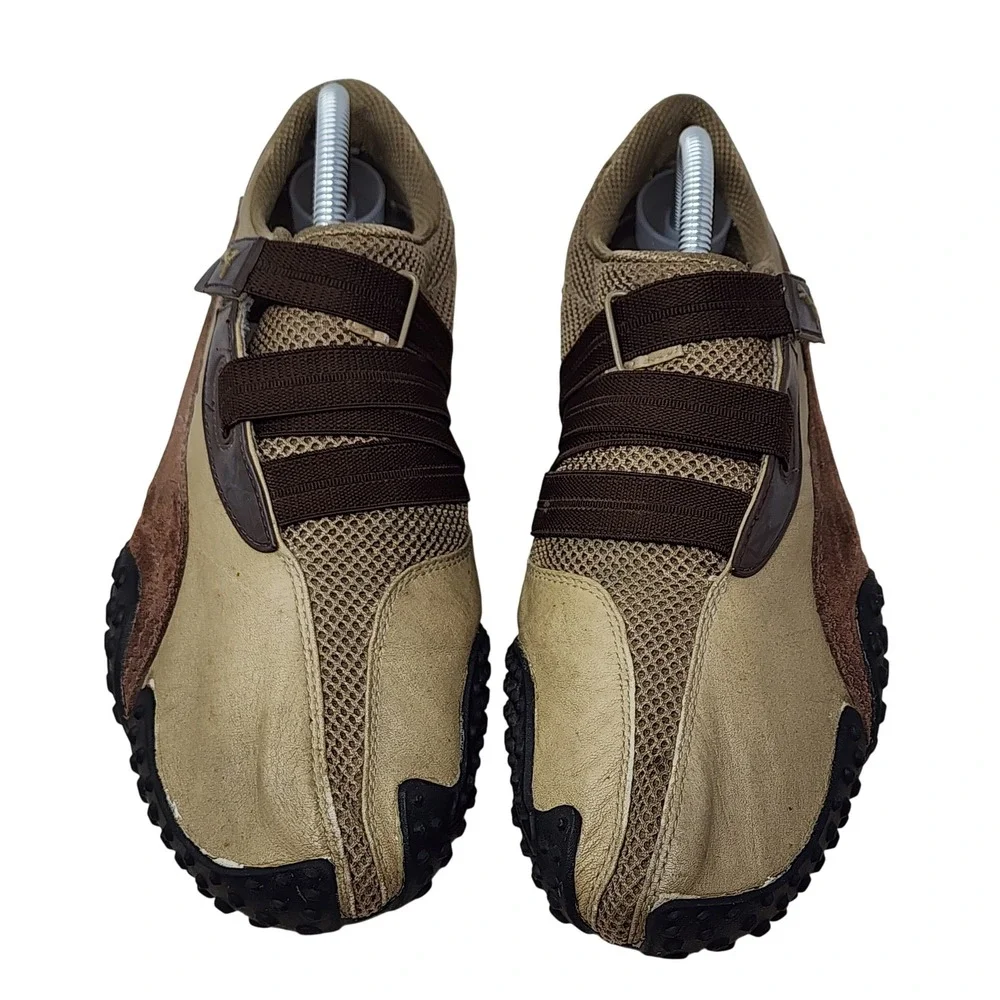 Vtg Puma Mostro‎ Sneakers 8.5 Mens Tan Brown Y2K Cybercore Techwear Shoes Spiked